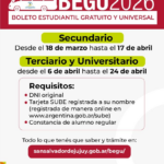 Últimos días para inscribirse al BEGU 2026: el trámite online cierra el 24 de abril